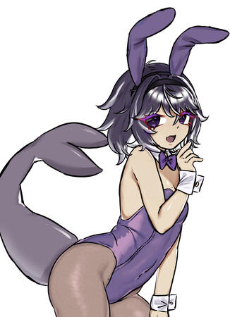 Violet in a bunny suit